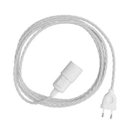 Creative Cables textil lámpakábel Snake Twisted – Dugaszolható lámpa színes, sodrott textil kábelrel PSITBPLI3TC01