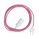 Creative Cables textil lámpakábel Snake Twisted – Dugaszolható lámpa színes, sodrott textil kábelrel PSITBPLI3TM08