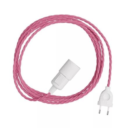 Creative Cables textil lámpakábel Snake Twisted – Dugaszolható lámpa színes, sodrott textil kábelrel PSITBPLI3TM08