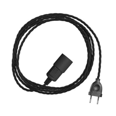 Creative Cables textil lámpakábel Snake Twisted – Dugaszolható lámpa színes, sodrott textil kábelrel PSITNPLITC04