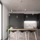 Creative Cables lámpakábel Többfunkciós függőlámpa 6 lámpával gyártott, szövetkábeles és színes kerámia bevonattal SPC016RM01