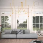 Creative Cables lámpakábel Többfunkciós függőlámpa 6 lámpával gyártott, szövetkábeles és színes kerámia bevonattal SPC126RM10