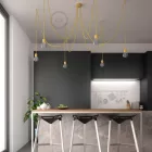 Creative Cables lámpakábel Többfunkciós függőlámpa 6 lámpával gyártott, szövetkábeles és színes kerámia bevonattal SPC126RM10