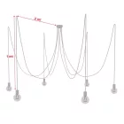 Creative Cables lámpakábel Többfunkciós függőlámpa 6 lámpával gyártott, szövetkábeles és színes kerámia bevonattal SPC126RM10