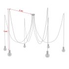 Creative Cables lámpakábel Többfunkciós függőlámpa 6 lámpával gyártott, szövetkábeles és színes kerámia bevonattal SPC136RM04