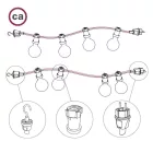 Creative Cables design lámpa Fekete francia-német dugó Lumet fényfüzérhez SPCATFRN