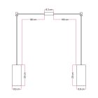 Creative Cables függeszték Függesztett lámpa 2 cseppel és fa lámpaernyőkkel Tub-E27 spotlámpához SPL201SPOTE27RN06DCGL