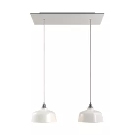   Creative Cables függeszték 2-lámpás függesztett lámpa 675 mm-es téglalap alakú XXL Rose-One-nal, szövetkábellel SPM2REVBO102EKBIANRM01-L