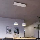 Creative Cables függeszték 2-lámpás függesztett lámpa 675 mm-es téglalap alakú XXL Rose-One-nal, szövetkábellel SPM2REVBO102EKBIANRM01