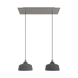   Creative Cables függeszték 2-lámpás függesztett lámpa 675 mm-es téglalap alakú XXL Rose-One-nal, szövetkábellel SPM2REVBO109EKCEBIRM03