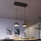 Creative Cables függeszték 2-lámpás függesztett lámpa 675 mm-es téglalap alakú XXL Rose-One-nal, szövetkábellel SPM2REVN103EKRUBIRM04-L