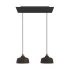 Creative Cables függeszték 2-lámpás függesztett lámpa 675 mm-es téglalap alakú XXL Rose-One-nal, szövetkábellel SPM2REVN103EKRUBIRM04