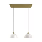 Creative Cables függeszték 2-lámpás függesztett lámpa 675 mm-es téglalap alakú XXL Rose-One-nal, szövetkábellel SPM2REVN107EKBIANRD63-L