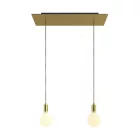 Creative Cables mennyezeti rózsa 2-lámpás függőlámpa 675 mm-es téglalap alakú XXL Rose-One-nal, szövetkábellel és SPM2REVN107GOSERM1ERM65-L