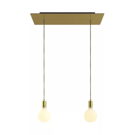 Creative Cables mennyezeti rózsa 2-lámpás függőlámpa 675 mm-es téglalap alakú XXL Rose-One-nal, szövetkábellel és SPM2REVN107GOSERM1ERM65