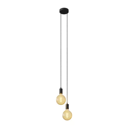 Creative Cables függeszték 2-lámpás többfunkciós függesztett lámpa szövetkábelekkel és fém felületekkel