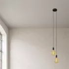 Creative Cables függeszték 2-lámpás többfunkciós függesztett lámpa szövetkábelekkel és fém felületekkel