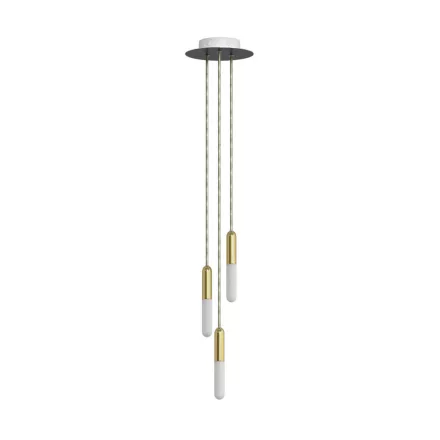 Creative Cables függeszték Olasz gyártmányú függesztett lámpa 3 függesztett lámpával, izzókkal, P-Light-tal és SPM3R20103E14GOERM65-L