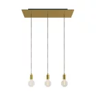 Creative Cables függeszték 3 lámpás függesztett lámpa 675 mm-es téglalap alakú XXL Rose-One-nal, SPM3REVN107GOSERM1ERM65-L