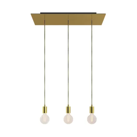 Creative Cables függeszték 3 lámpás függesztett lámpa 675 mm-es téglalap alakú XXL Rose-One-nal, SPM3REVN107GOSERM1ERM65-L