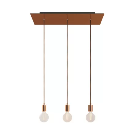 Creative Cables függeszték 3 lámpás függesztett lámpa 675 mm-es téglalap alakú XXL Rose-One-nal, SPM3REVN108RASERM1ERM66