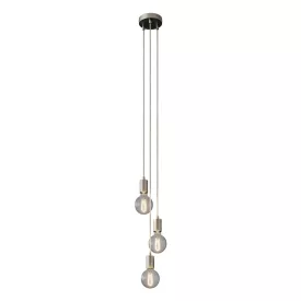   Creative Cables függeszték 3 lámpás többfunkciós függesztett lámpa szövetkábelekkel és fém felületekkel SPM3TISRM27-L