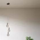 Creative Cables függeszték 3 lámpás többfunkciós függesztett lámpa szövetkábelekkel és fém felületekkel SPM3TISRM27-L