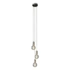 Creative Cables függeszték 3 lámpás többfunkciós függesztett lámpa szövetkábelekkel és fém felületekkel