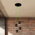 Creative Cables lámpatest 4 lámpás függőlámpa 400 mm-es kerek XXL Rose-One-nal, szövetkábellel és SPM4R40103RF06PARCI-L