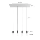 Creative Cables függeszték 4 lámpás függesztett lámpa 675 mm-es téglalap alakú XXL Rose-One-nal, SPM4REVN107VNSERM1ERM65