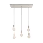 Creative Cables mennyezeti rózsa 5 lámpás függőlámpa 675 mm-es téglalap alakú XXL Rose-One-nal, szövetkábellel SPM5REVBO102VBOSERM1RM01-L