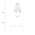 Creative Cables design lámpa 6-fall 3 Cage Edison ST64 lámpa SPM6FTISTC43CR404060T szürke
