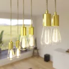 Creative Cables mennyezeti rózsa 675 mm-es téglalap alakú XXL Rose-One 6 lámpás függőlámpa, szövetkábellel SPM6REVN107GOSERM1ERM65-L