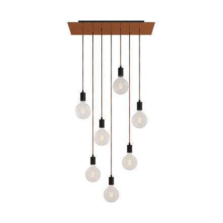 Creative Cables függeszték 7 lámpás függesztett lámpa 675 mm-es téglalap alakú XXL Rose-One-nal, SPM7REVN108VNSERM1ERM66