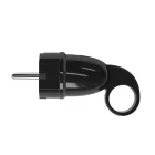 Creative-Cables Schuko comfort 16A 250V Black plug with ring ST16A1NE dugók fekete műanyag