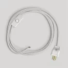 Creative Cables textil lámpakábel Kábelkészlet fehér pamut kábeles lámpához, 6 láb