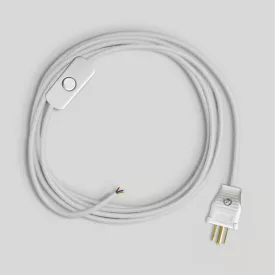   Creative Cables textil lámpakábel Kábelkészlet fehér pamut kábeles lámpához, 6 láb