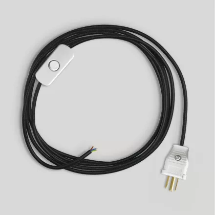 Creative Cables lámpakábel Kábelkészlet lámpához, fekete kábellel, 6 láb