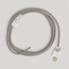 Creative Cables textil lámpakábel Lámpa kábelkészlet galambszürke pamut kábellel, 6 láb