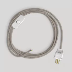   Creative Cables textil lámpakábel Lámpa kábelkészlet galambszürke pamut kábellel, 6 láb