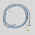 Creative Cables textil lámpakábel Kábelkészlet lámpához, kék Steward pamut kábellel, 6 láb