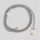 Creative Cables textil lámpakábel Lámpa kábelkészlet szürke lenvászon kábellel, 6 láb