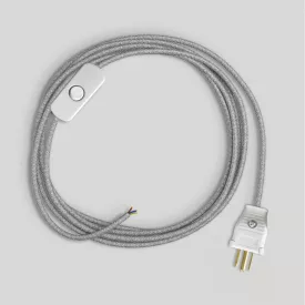   Creative Cables textil lámpakábel Lámpa kábelkészlet szürke lenvászon kábellel, 6 láb