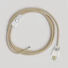 Creative Cables textil lámpakábel Lámpa kábelszett semleges juta kábellel, 6 láb