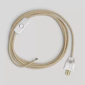   Creative Cables textil lámpakábel Lámpa kábelszett semleges juta kábellel, 6 láb