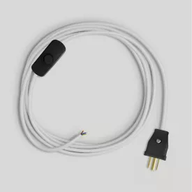   Creative Cables textil lámpakábel Kábelkészlet fehér pamut kábeles lámpához, 6 láb