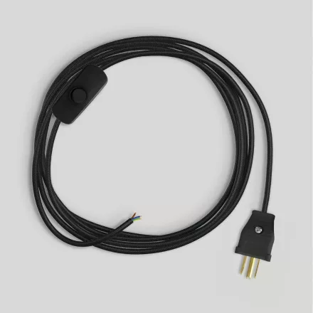 Creative Cables lámpakábel Kábelkészlet lámpához, fekete kábellel, 6 láb