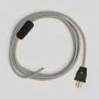 Creative Cables textil lámpakábel Lámpa kábelkészlet galambszürke pamut kábellel, 6 láb