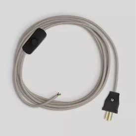   Creative Cables textil lámpakábel Lámpa kábelkészlet galambszürke pamut kábellel, 6 láb