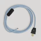 Creative Cables textil lámpakábel Kábelkészlet lámpához, kék Steward pamut kábellel, 6 láb